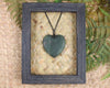 NZ Greenstone Framed Heart Pendant (BE239) Hapopo Pounamu