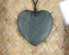 NZ Greenstone Framed Heart Pendant (BE239) Hapopo Pounamu