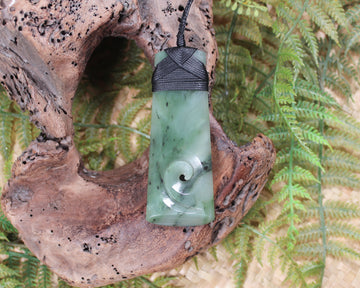 Toki or Adze with Koru carved from Hapopo Pounamu - NZ Greenstone
