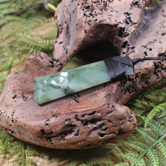 Toki or Adze with Koru carved from Hapopo Pounamu - NZ Greenstone