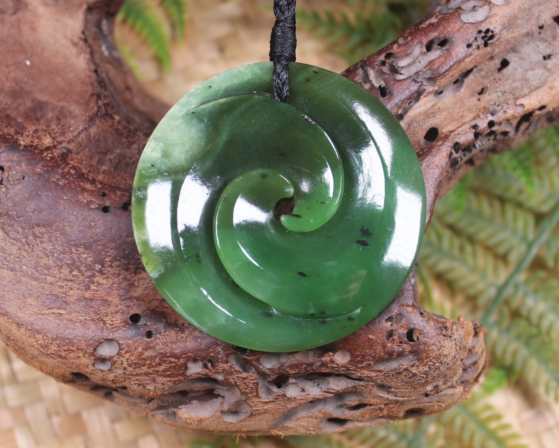 Koru carved from Hapopo Pounamu - NZ Greenstone