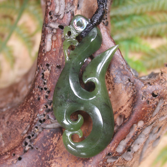 Manaia pendant carved from Rimu Pounamu - NZ Greenstone