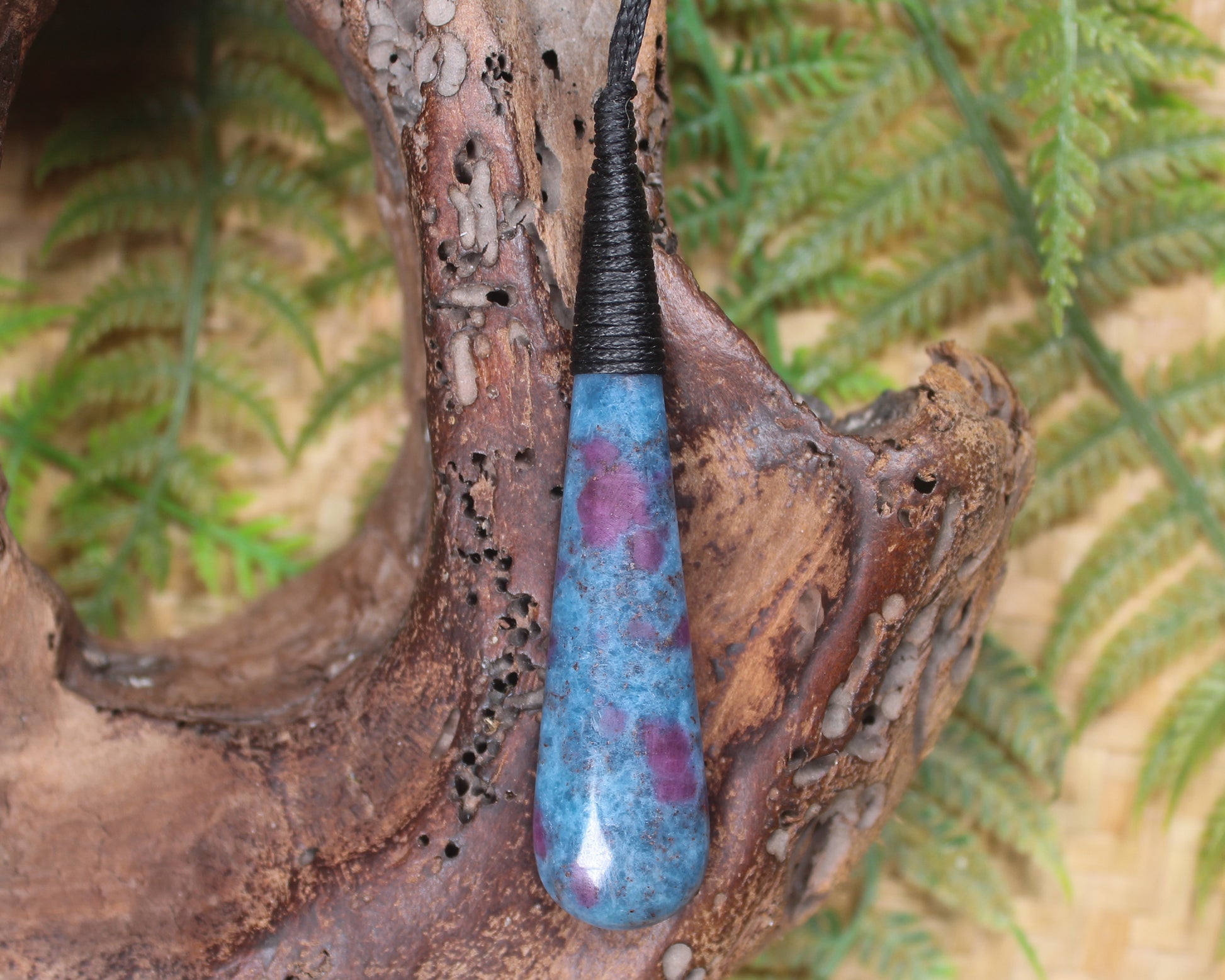Kyanite with Ruby Roimata Pendant