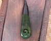 Roimata or Teardop with Koru carved from Kawakawa Pounamu - NZ Greenstone