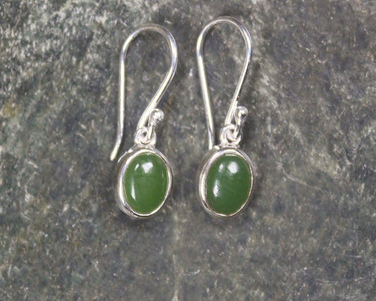 Roimata or Teardrop earrings carved from Hapopo Pounamu - NZ Greenstone