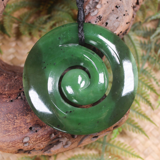 Koru carved from Hapopo Pounamu - NZ Greenstone
