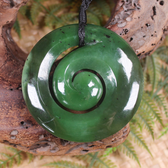 Koru carved from Hapopo Pounamu - NZ Greenstone