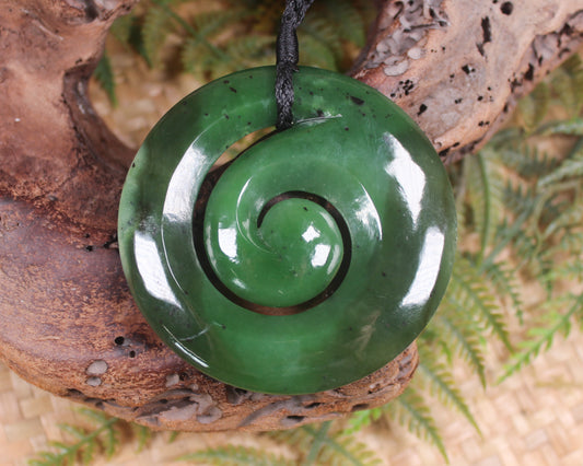 Koru carved from Hapopo Pounamu - NZ Greenstone