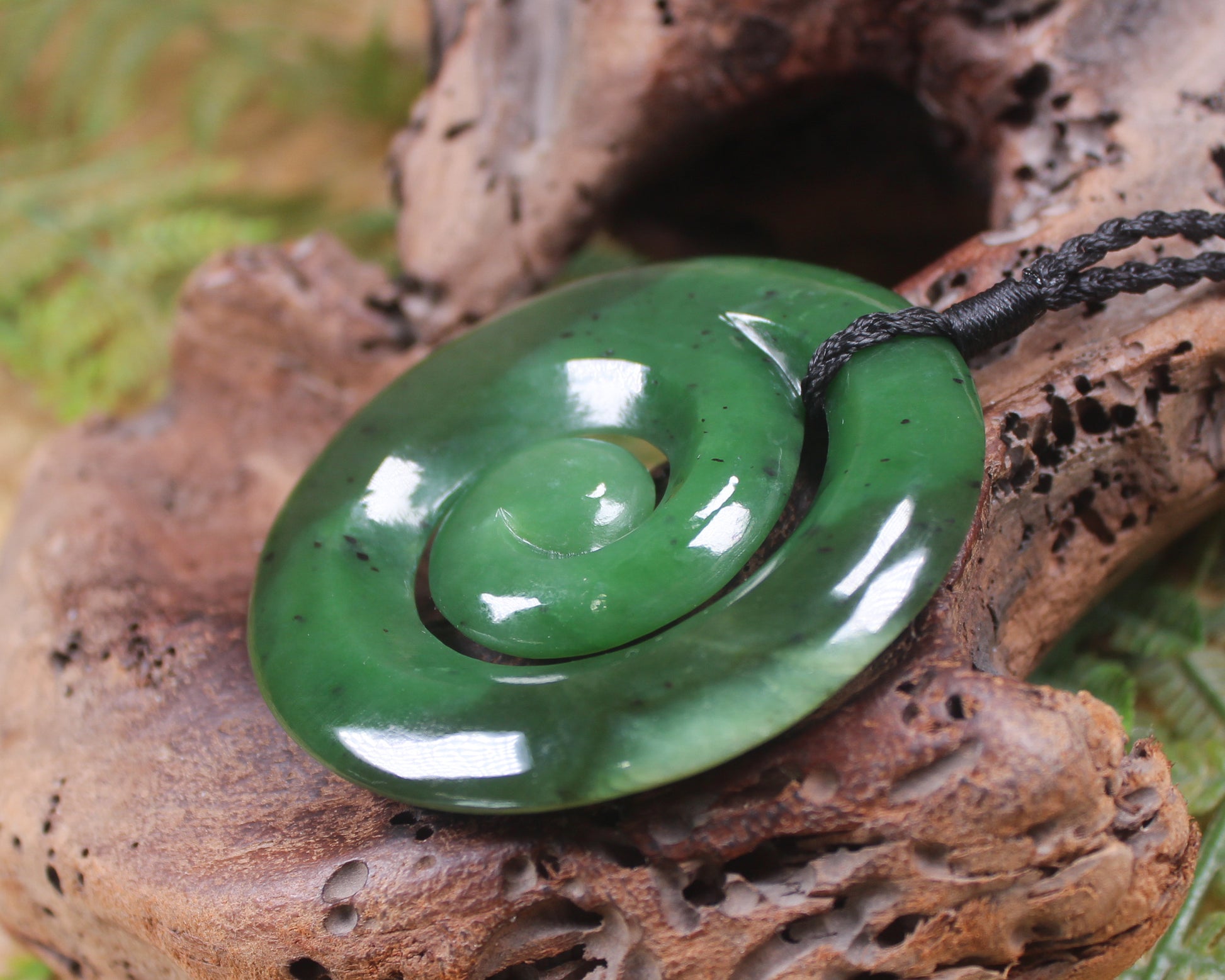 Koru carved from Hapopo Pounamu - NZ Greenstone