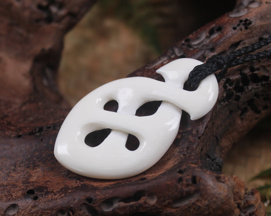 Pikorua or Twist carved from NZ Beef Bone