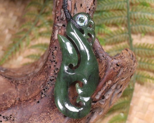 Manaia carved from Hapopo Pounamu - NZ Greenstone