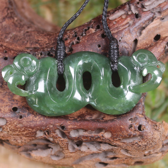 Pekapeka Pendant carved from Hapopo Pounamu - NZ Greenstone