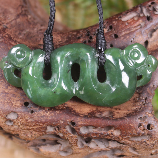 Pekapeka Pendant carved from Hapopo Pounamu - NZ Greenstone