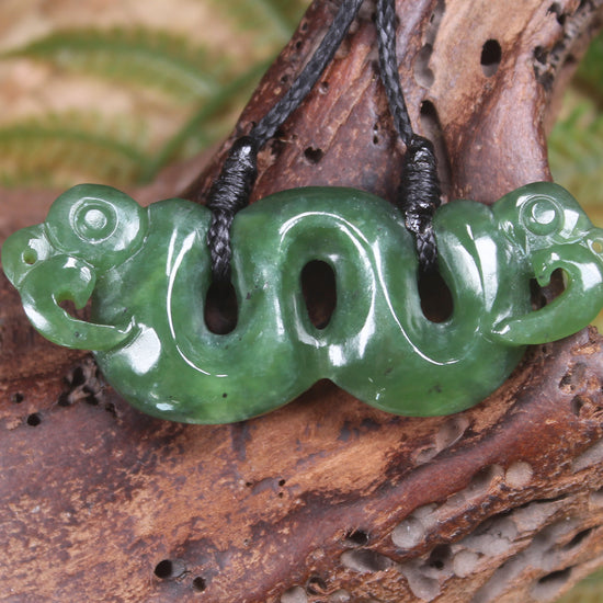 Pekapeka Pendant carved from Hapopo Pounamu - NZ Greenstone