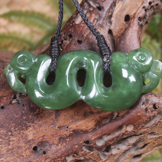 Pekapeka Pendant carved from Hapopo Pounamu - NZ Greenstone