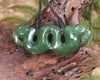 Pekapeka Pendant carved from Hapopo Pounamu - NZ Greenstone