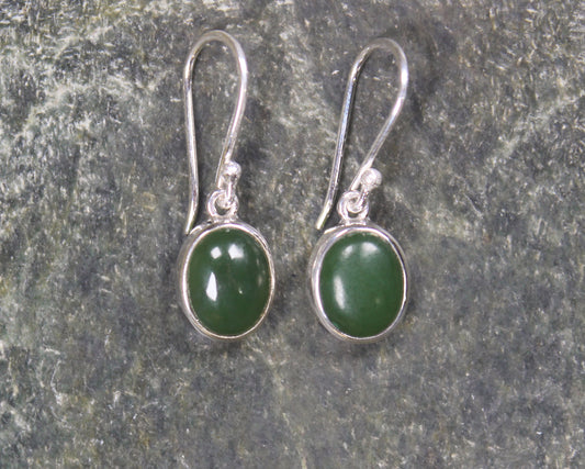 Roimata or Teardrop earrings carved from Kawakawa Pounamu - NZ Greenstone