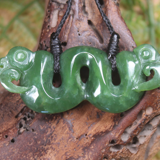 Pekapeka Pendant carved from Hapopo Pounamu - NZ Greenstone