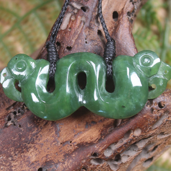 Pekapeka Pendant carved from Hapopo Pounamu - NZ Greenstone