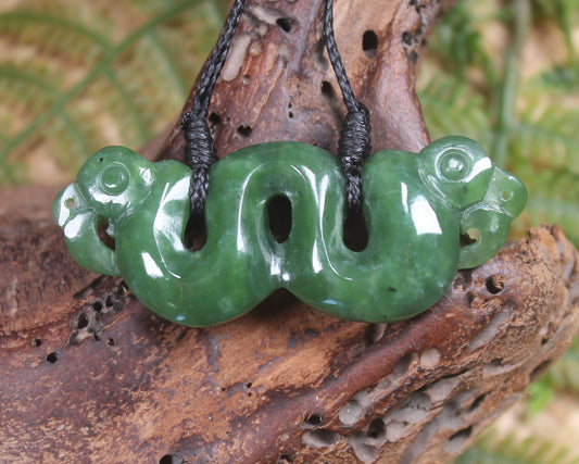 Pekapeka Pendant carved from Hapopo Pounamu - NZ Greenstone