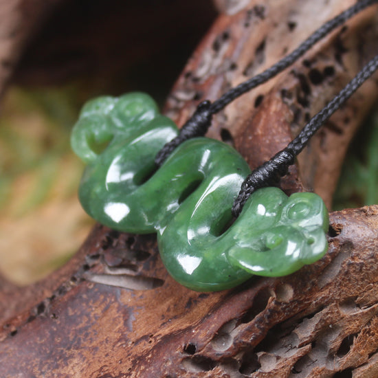 Pekapeka Pendant carved from Hapopo Pounamu - NZ Greenstone