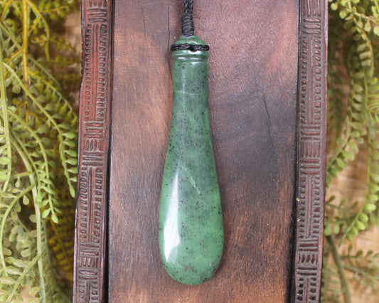 NZ Greenstone Large Mere Pendant (BM279) Hapopo Pounamu
