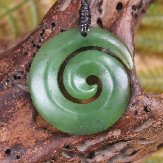 Koru carved from Hapopo Pounamu - NZ Greenstone