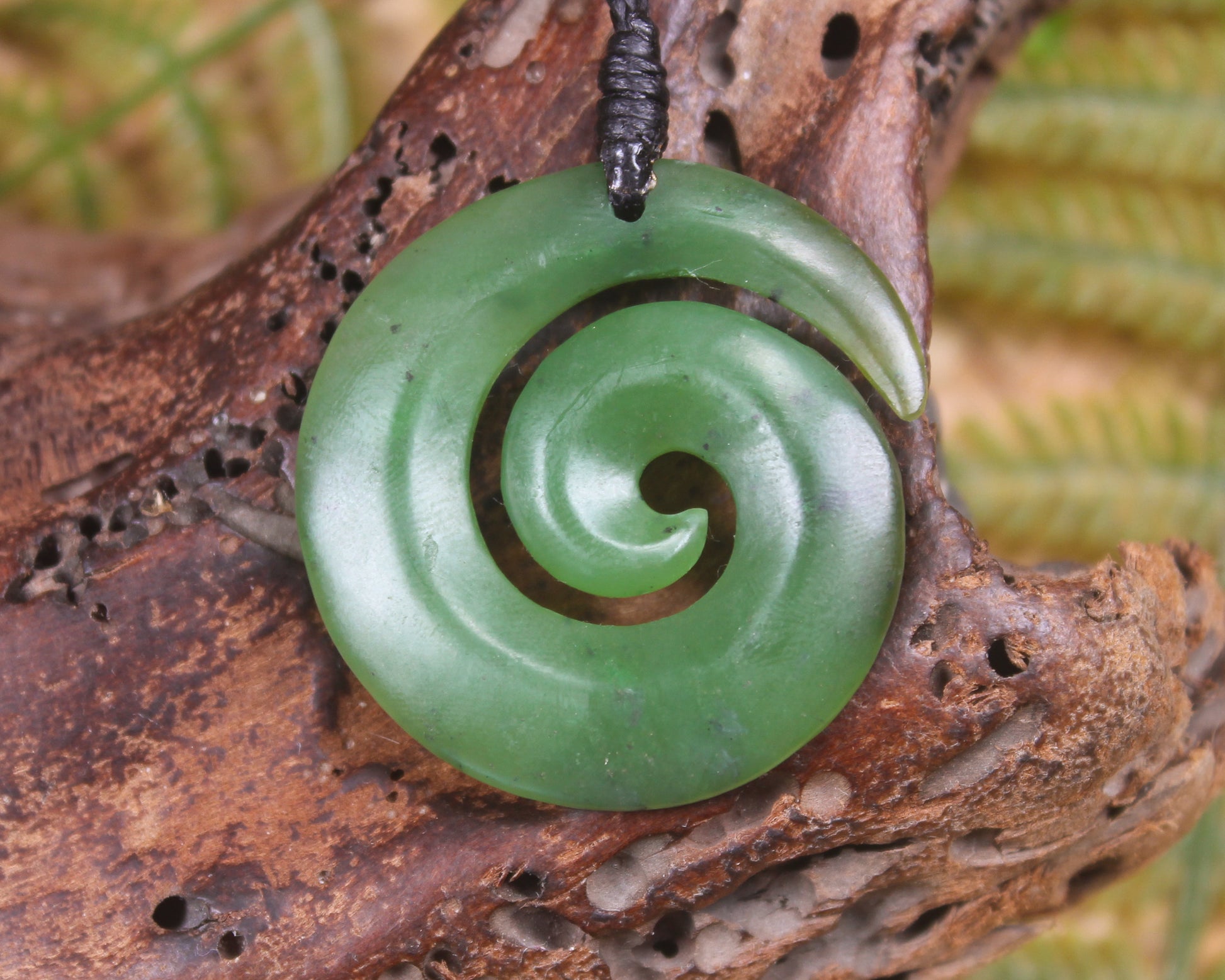 Koru carved from Hapopo Pounamu - NZ Greenstone