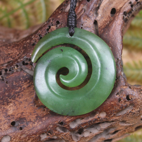 Koru carved from Hapopo Pounamu - NZ Greenstone