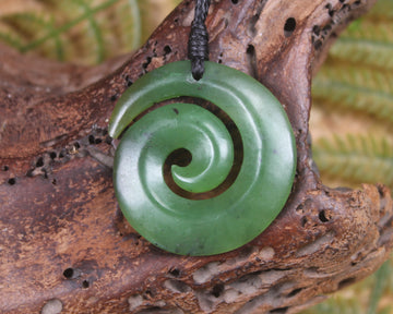 Koru carved from Hapopo Pounamu - NZ Greenstone