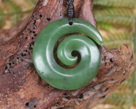 Koru carved from Hapopo Pounamu - NZ Greenstone