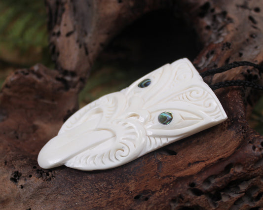 Tekoteko head carved from NZ Beef Bone