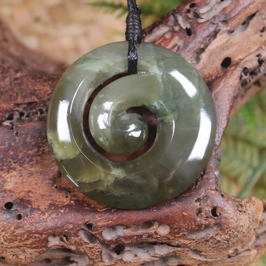 Koru carved from Inanga Pounamu - NZ Greenstone