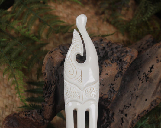 Heru with Matau carved from beef bone
