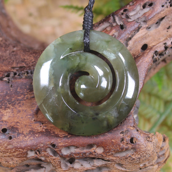 Koru carved from Inanga Pounamu - NZ Greenstone