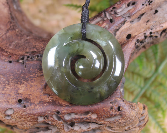Koru carved from Inanga Pounamu - NZ Greenstone