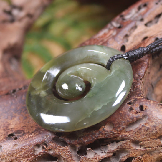 Koru carved from Inanga Pounamu - NZ Greenstone