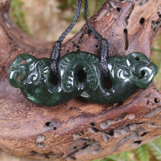 Pekapeka Pendant carved from Kawakawa Pounamu - NZ Greenstone