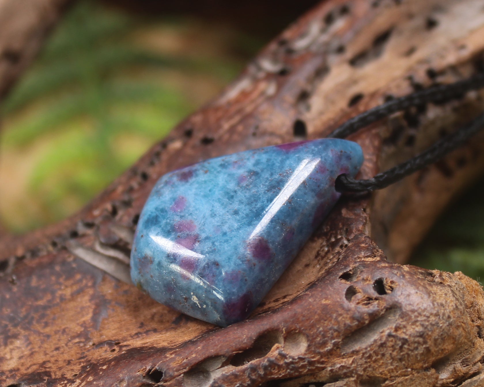 Kyanite with Ruby Roimata Pendant