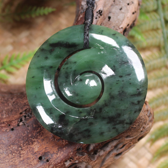 Koru carved from Hapopo Pounamu - NZ Greenstone