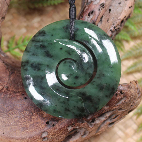 Koru carved from Hapopo Pounamu - NZ Greenstone