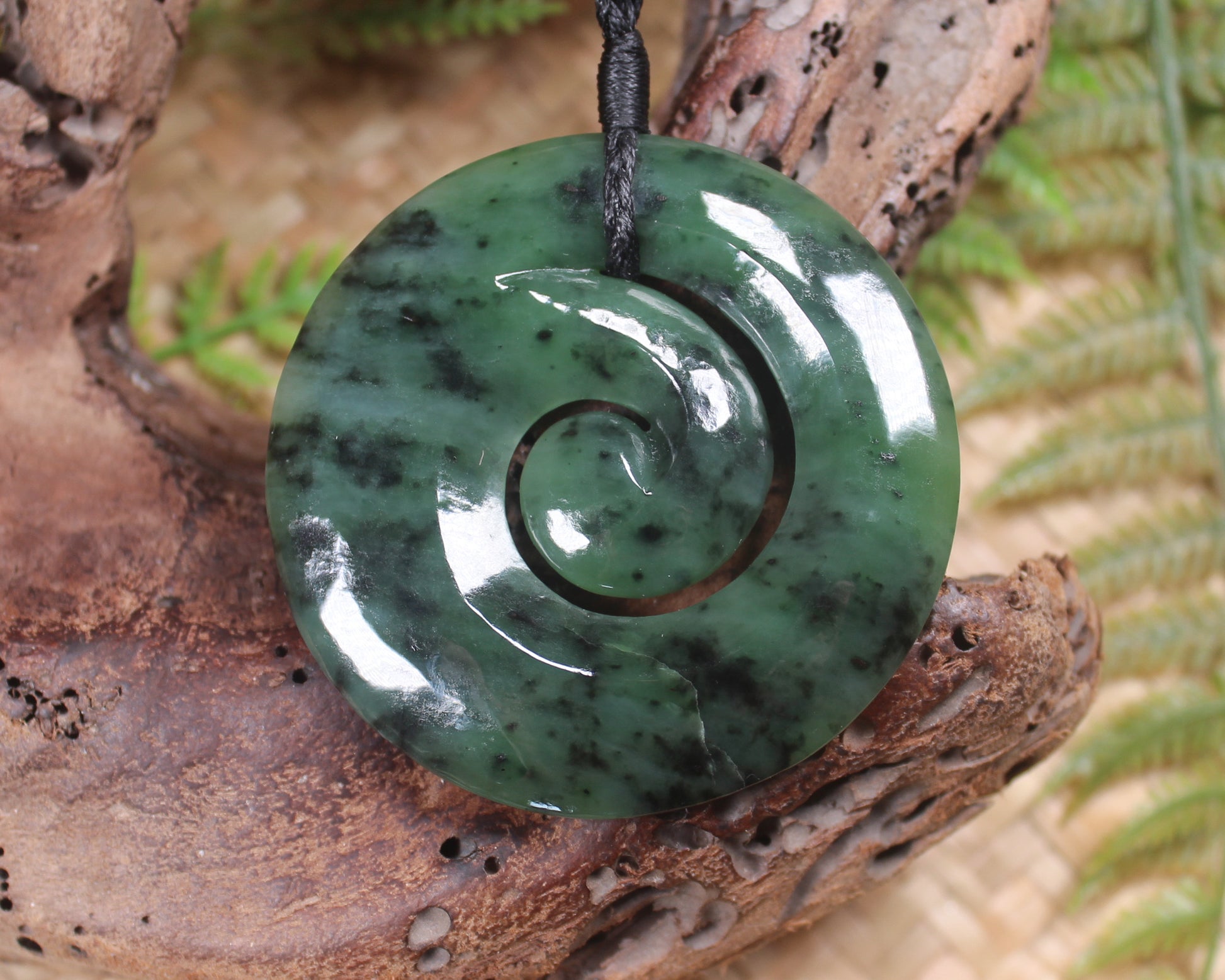 Koru carved from Hapopo Pounamu - NZ Greenstone