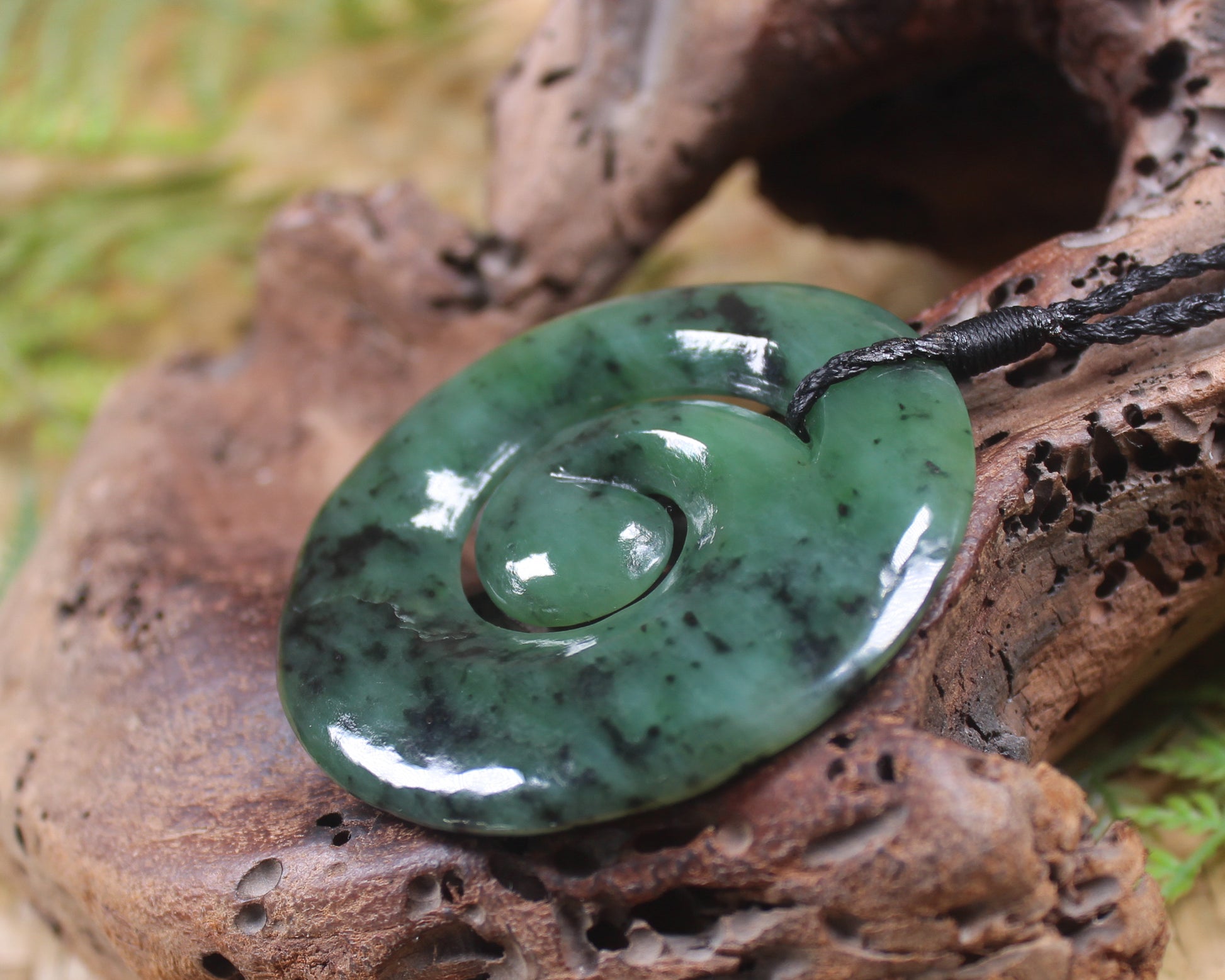 Koru carved from Hapopo Pounamu - NZ Greenstone