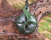 NZ Greenstone Small Twist Pendant (BB743) Rimu Pounamu