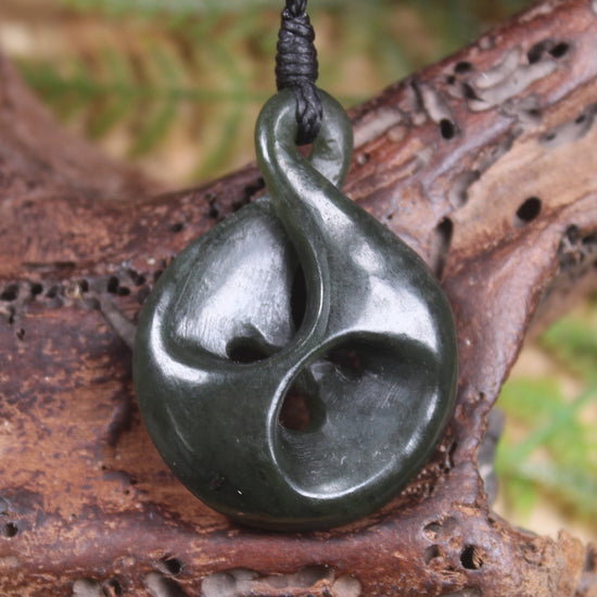 Twist carved from Rimu Pounamu - NZ Greenstone