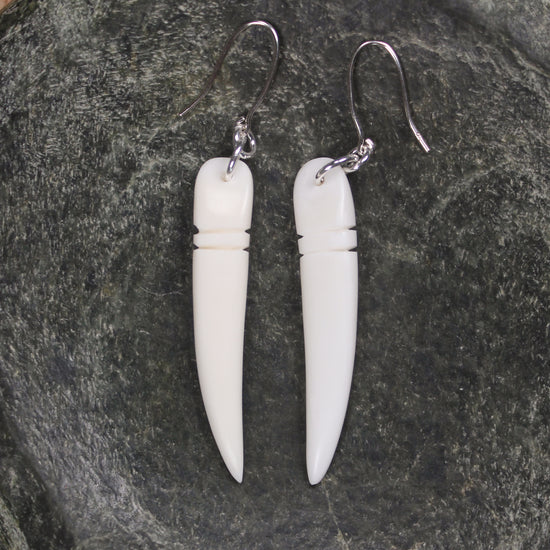 nz beef bone tooth earrings