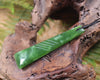 Toki or Adze Pendant carved from Flower Jade Pounamu - NZ Greenstone