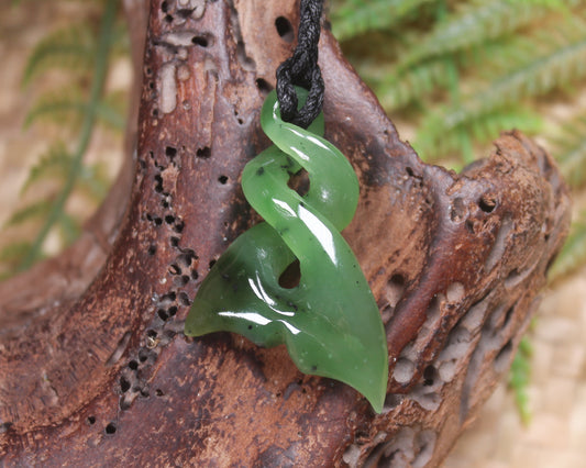 Whale tail carved from Hapopo Pounamu - NZ Greenstone