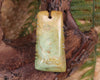 Toki or Adze Pendant carved from Flower Jade Pounamu - NZ Greenstone