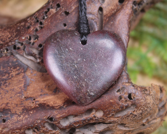Heart carved from Rhodonite